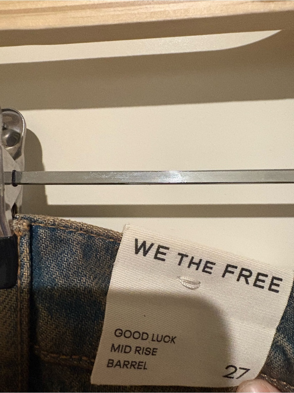 Free People Good Luck Mid-Rise Barrel-Leg Denim Jeans Lost In the Dessert 27 NWT - Picture 7 of 7
